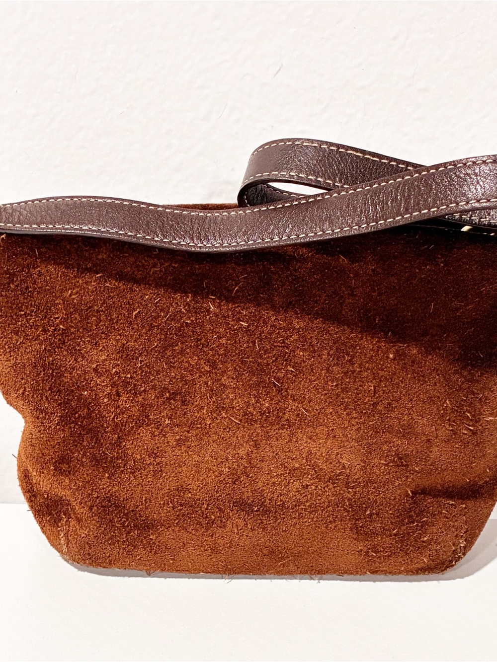 Coach Vintage Brown Suede Leather Mini Bag Gold Hardware - Picture 4 of 4